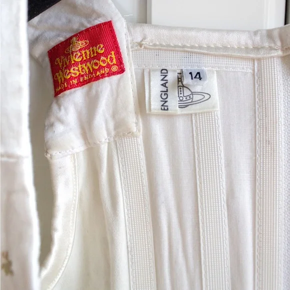 Iconic Vivienne Westwood Vintage F/W 1991 White Gold Boulle Satin 90s Corset Top - Picture 10 of 16